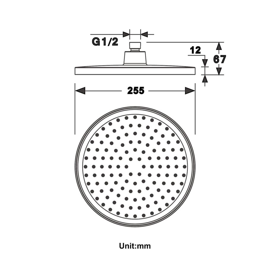 Round Ultrathin Rain Shower Head 10 Inch Choice Design Bathroom Shower Accessories Top Spraying, Gray