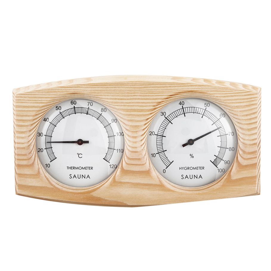 Delicate product Sauna Room Wood Thermometer Hygrometer Steam Sauna Room Thermometer Instrument Humidity Meter Sauna Temperature Resistant Accessories