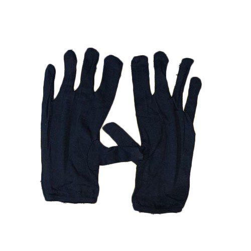 Knitted Cotton Hand Gloves Color-Black (2 Pair)