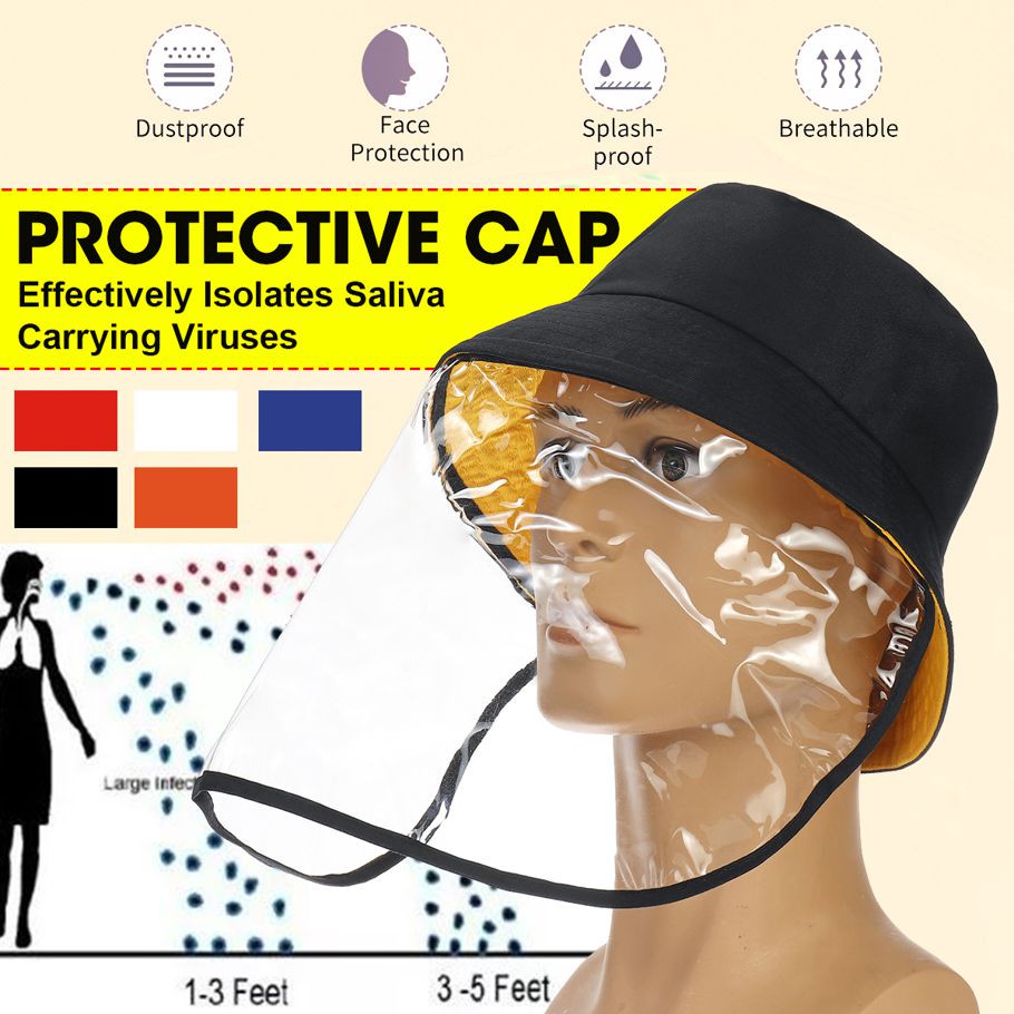 Tool parts Fisherman Cap With Protective Clear Face Mask Saliva-proof Anti-Dust Visor Hat