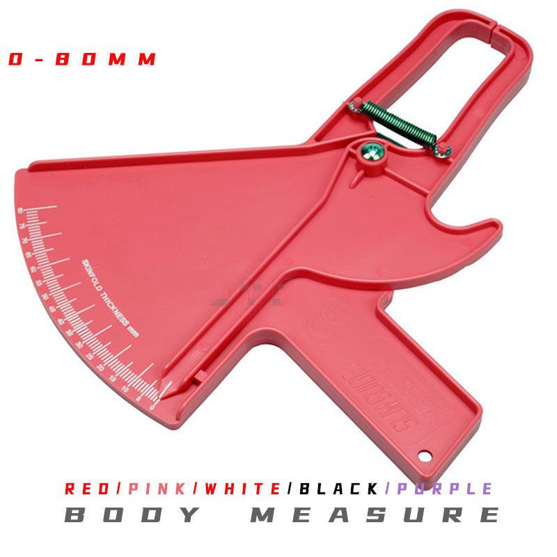 80mm Skinfold Caliper Body Fat Caliper Body Fitness Tester Analyzer Fat Measure Slimming Measurement Tool-Pink