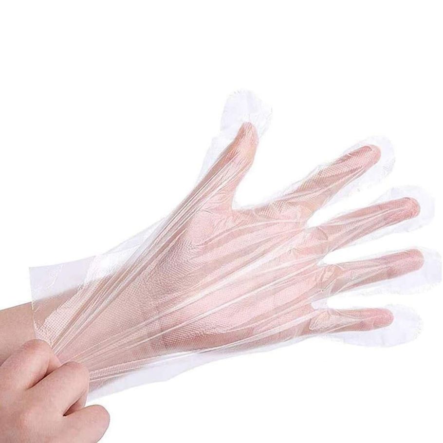 200 PCS Plastic Gloves , Transparent, One Size Fits Most, By Fokir Traders