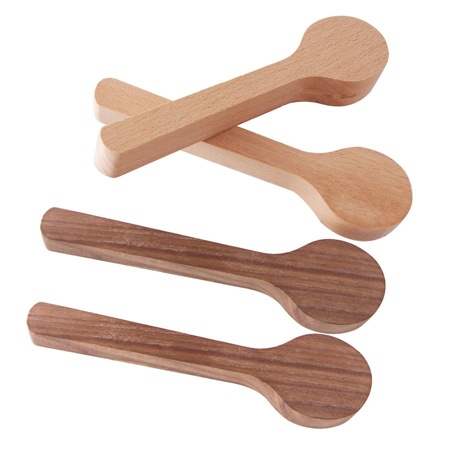 Wood Carving Spoon Blank Beech and Walnut Wood Unfinished Wooden Craft Whittling Kit for Whittler Starter (4Pcs)