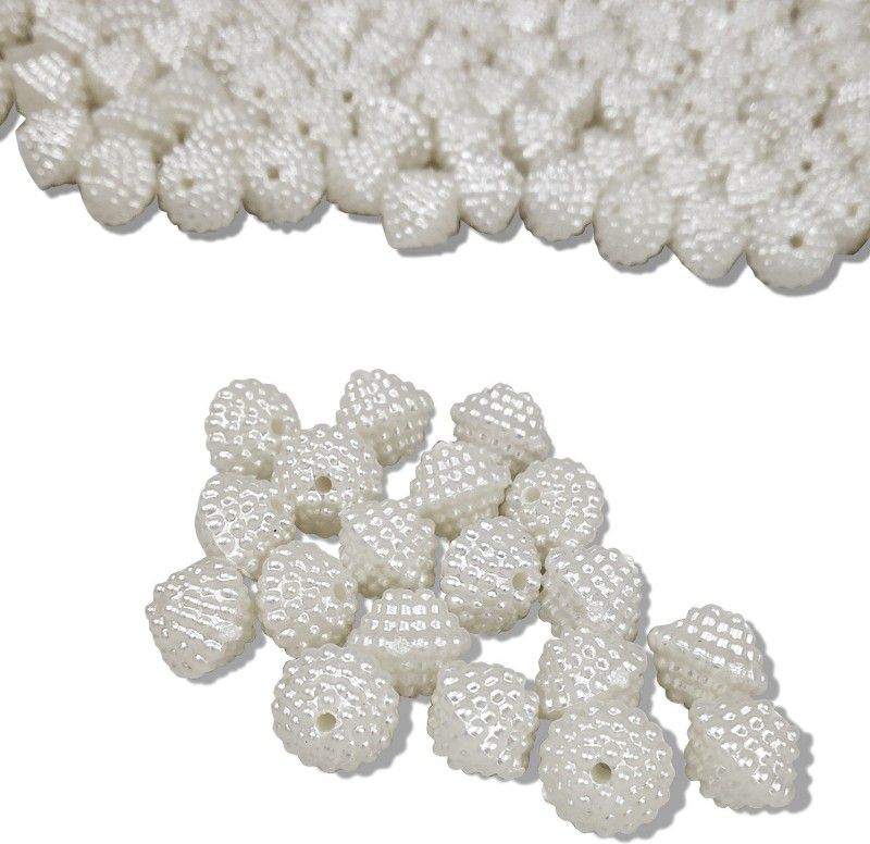 Airtick (Pack of 300 Gram) 10mm White Abs Angura Moti Pearl Bead Craft Decor Material