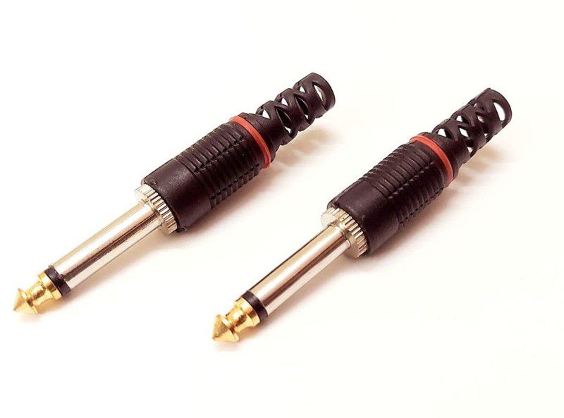 ERH India (Pack of 2 pc) 6.3mm Stereo Male Pin Mic Pin Connector for Repair 6.3mm Mic Pin with Golden Tip Motor Control Electronic Hobby Kit