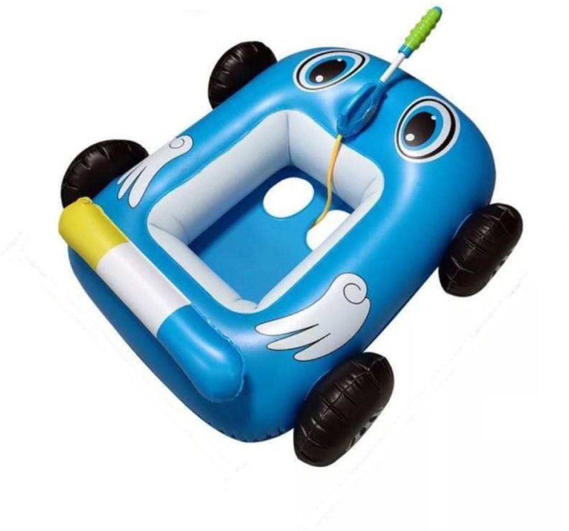 Delite Inflatable Swimming Tube Pool Play Toy Car shape with Water Spray Gun  (Blue)