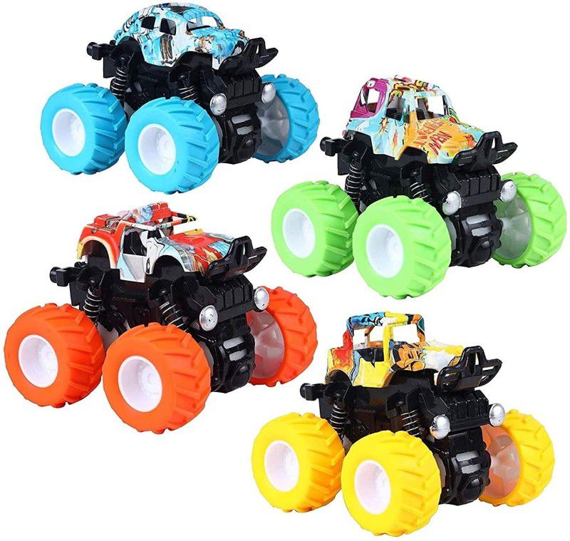 KHYALI Mini Monster Trucks Big Foot Inertial Off Road Car for Kids ( Pack of 4 )  (Multicolor, Pack of: 4)