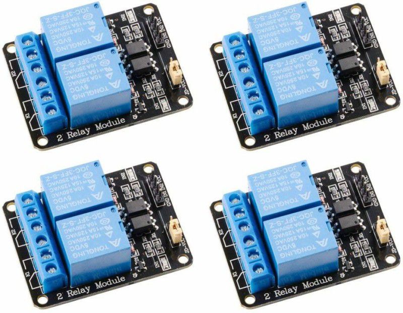 Manushre Manas 2 Channel DC 5V Relay Module for Arduino UNO R3 DSP ARM PIC AVR STM32 Raspberry Pi with Optocoupler Low Level Trigger Expansion Board (4 Piece) Electronic Components Electronic Hobby Kit