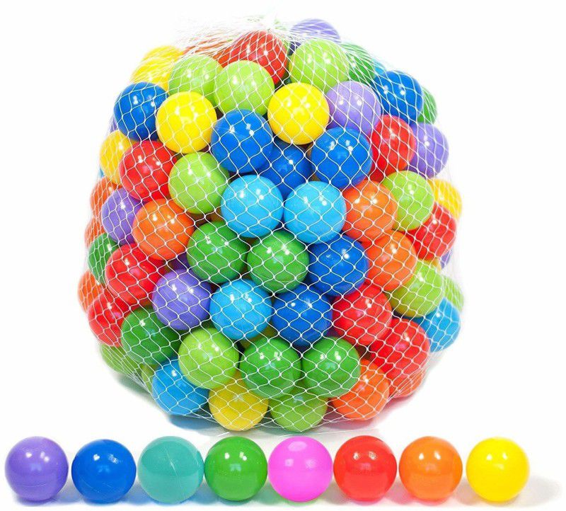 Ehomekart Balls - Set of 48 Soft Plastic Fun Balls in Vibrant Colors - Non Toxic, Phthalate & BPA Free - Use in Baby Toddler Ball Pit, Play Tents & Tunnels Indoor & Outdoor  (Multicolor)