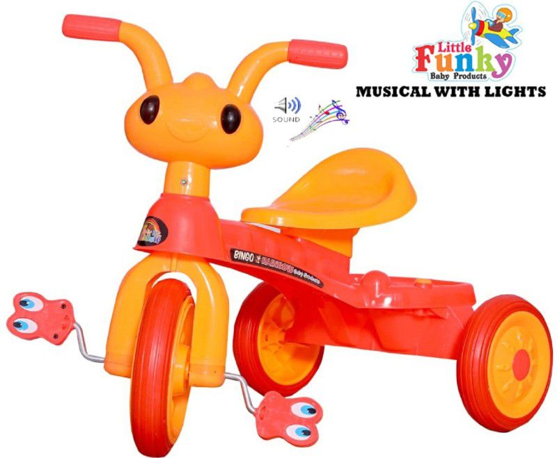 Little Funky Bingo Pedal Rideon Tricycle For Kids (2-5 Years) Rideons & Wagons Non Battery Operated Ride On  (Red)