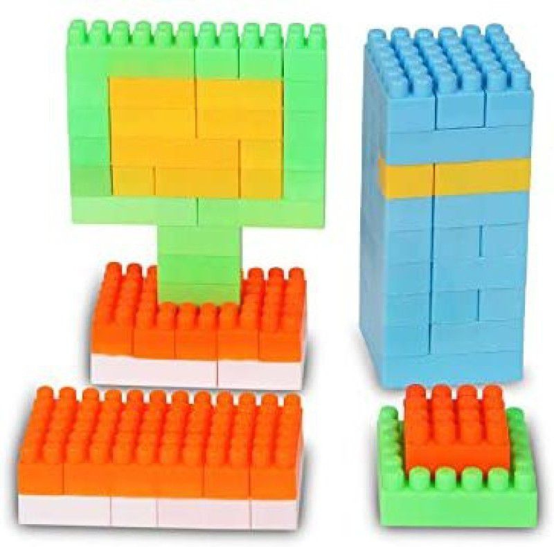KHUSH Made in India DIY 105+ Building Blocks with Wheels for Kids  (Multicolor)