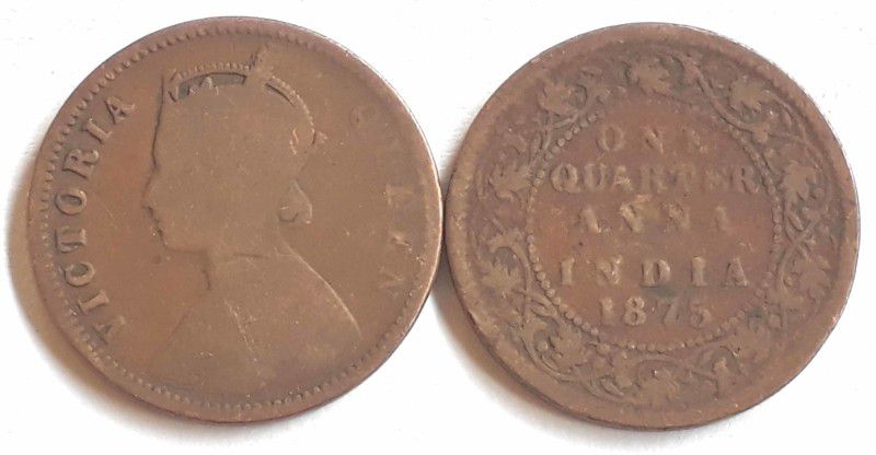 MANMAI COINS BRITISH INDIA - ¼ Anna - Victoria (