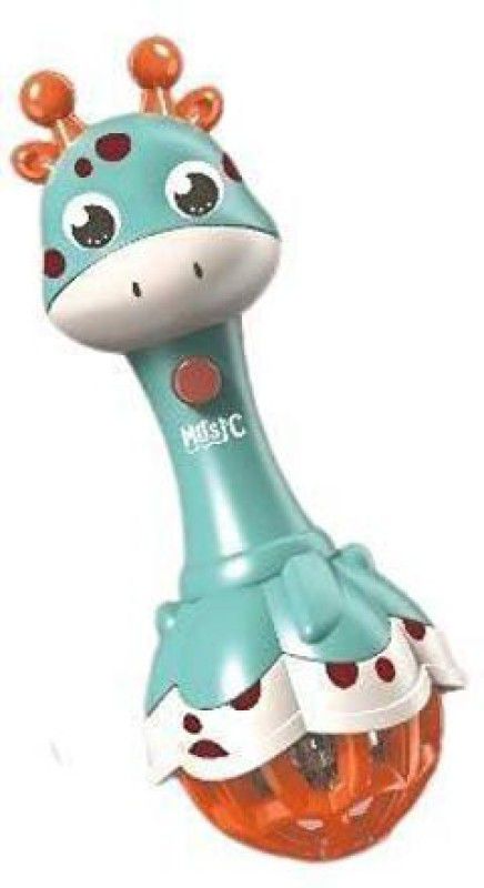 ESSJEY TOY Baby Musical Flashing Cute Giraffe Hand Bell Rattle for Babies Light & Music  (Multicolor)