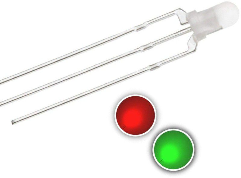 INVENTO 50pcs 3mm 3pin 3V RG Red Green Bi-Colors Cathode RG LED Diodes Diffused Lights Automotive Electronic Hobby Kit