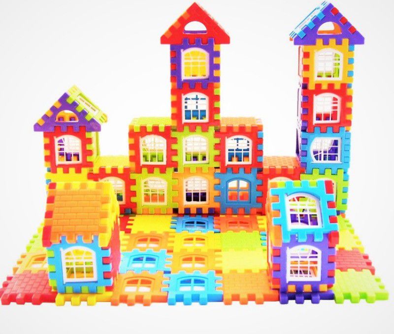 HENGLOBE Best baby gift happy home/house educational learning toys(50 blocks+15 windows)  (50 Pieces)