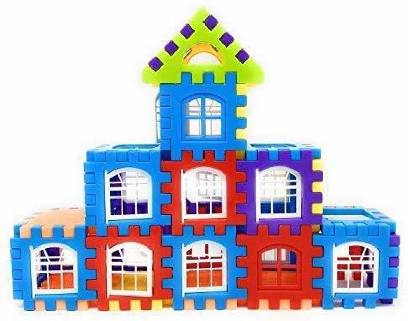 RUTV 50 pcs Jumbo Blocks House Multi Color Building Blocks with Smooth Rounded Edges - Building Blocks for Kids - Blocks Game for 3 Years Old Girls & Boys, Made in India, Multicolor  (Multicolor)