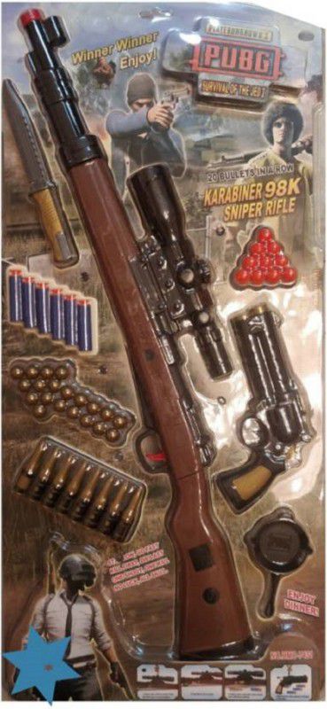 Pestana PUBG KAR 98 Sniper Refile with Pistol 2 in 1 toy Gun (Brown) Guns & Darts  (Multicolor)