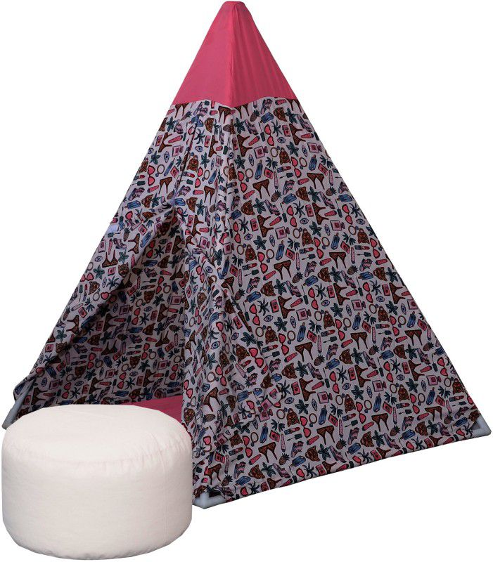 Second May Tripole Tent House kid in Pink Color Size with Quilt and Bean Bag  (Multicolor)