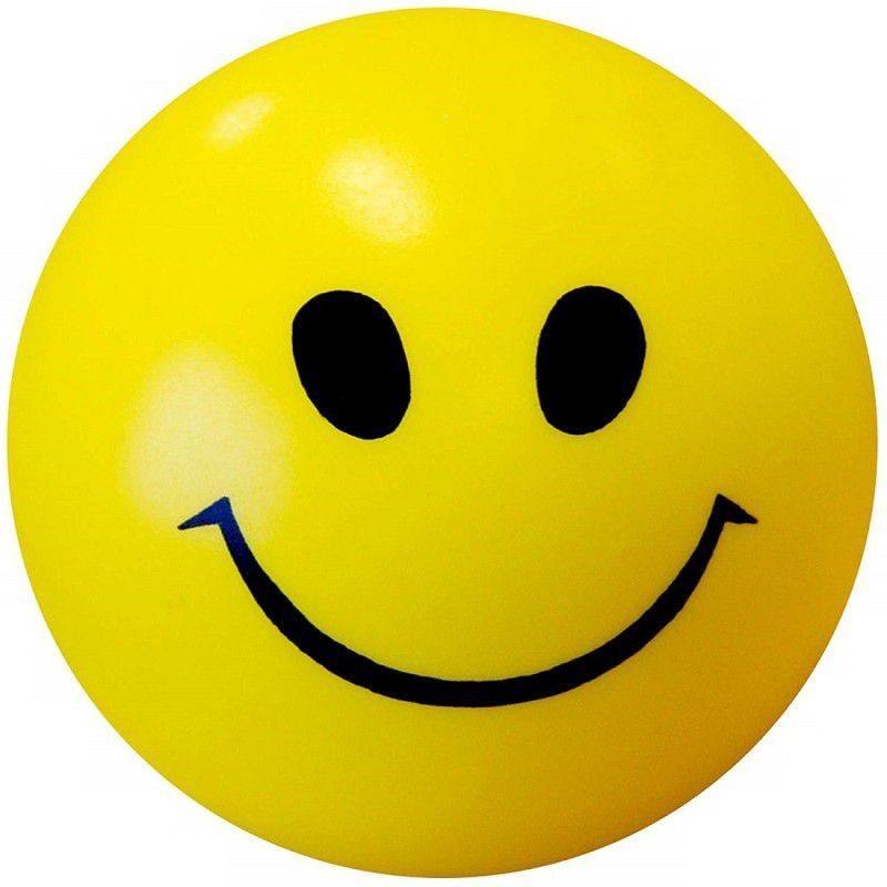 RKMG 1Pcs Stress Relief Smiley Face Squeeze Ball - 3 inch  (Yello)