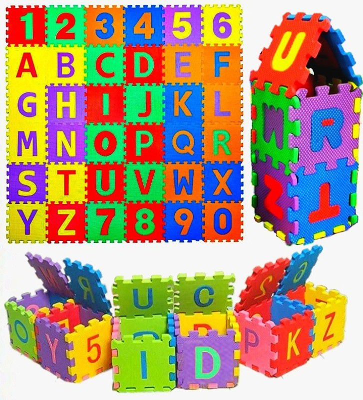 Maadi Puzzle MAT Kids, 36 pcs Alphanumeric Non-Toxic EVA MAT, Interlocking TOY SET.  (36 Pieces)