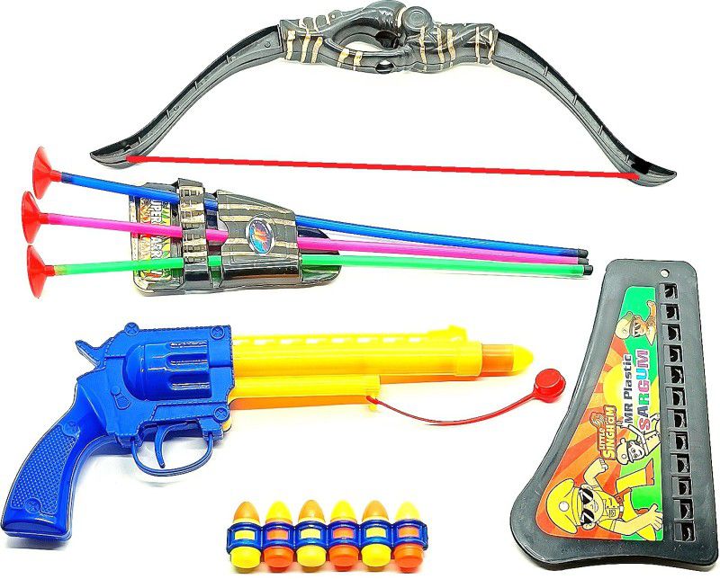 Dynamic Retail Global Gun Toys for Boys With Bullets, Archery Bow & Arrows, Blaster Guns & Darts GM5 Guns & Darts  (Multicolor)