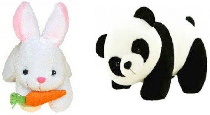 maurya teddy Small panda and so cute Rabbit combo toys (30 cm) - 5 cm  (Black, White)
