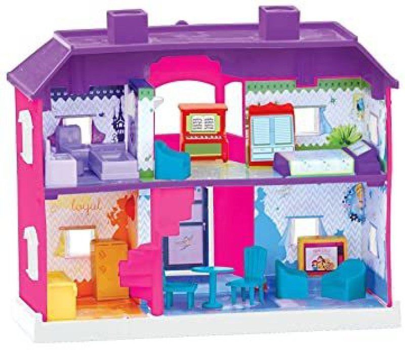 mayank & company doll house for girls best gift for girls assembled doll house complete furniture  (Multicolor)