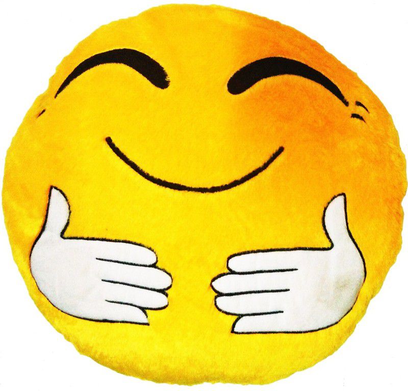 GOLDDUST VKIE Smiley Emoticon Decorative Cushion - 15 inch  (Multicolor)