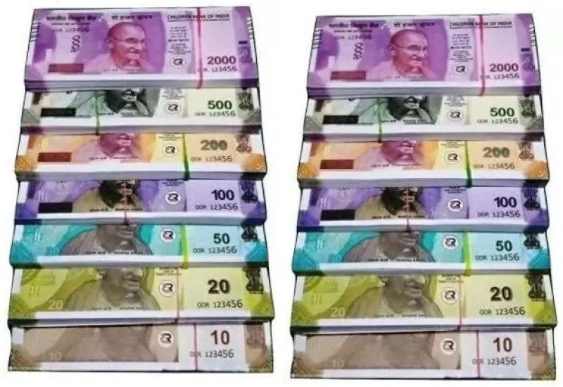 mayureshcollection Combo (8 Each x 7=56 Nakli Note) Playing Indian Currency Notes for Fun Paper Kids churan wale Note (( Nakli Note-10,20,50,100,200,500,2000 ) Gag Toy  (Multicolor)
