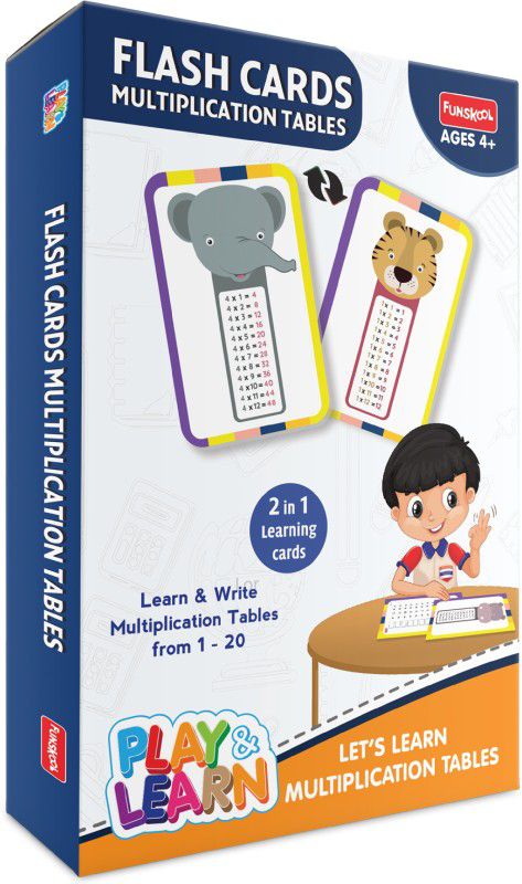 FUNSKOOL Play & Learn-Multiplication Table, Flash Cards  (20 Pieces)