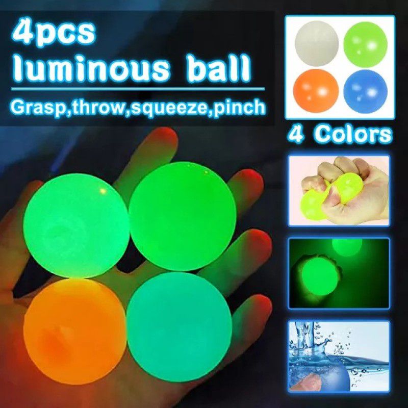 RSM 4 Pc's sticky Luminous squishy squeeze luminous stress relief toy Green Putty Toy