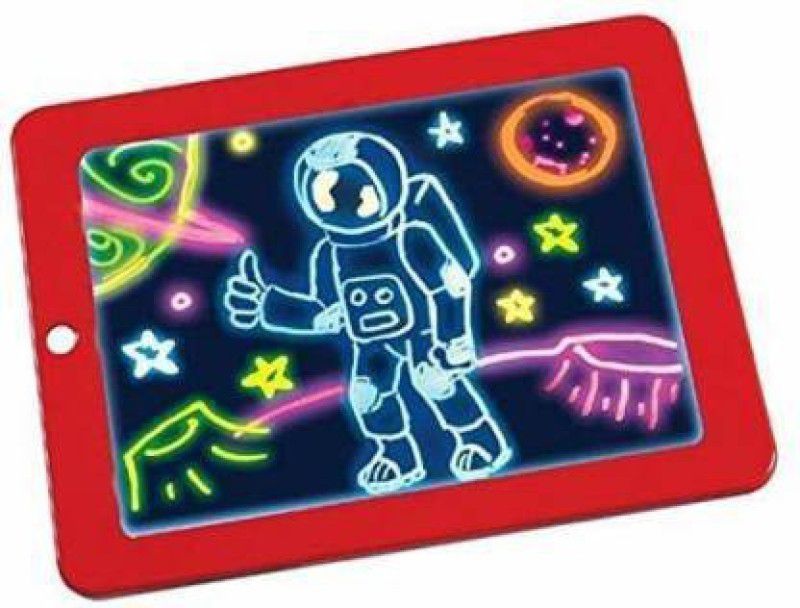 supertive Kids Learning Drawing Magic Pad Light Up Drawing Pad Board Draw, Sketch  (Multicolor)