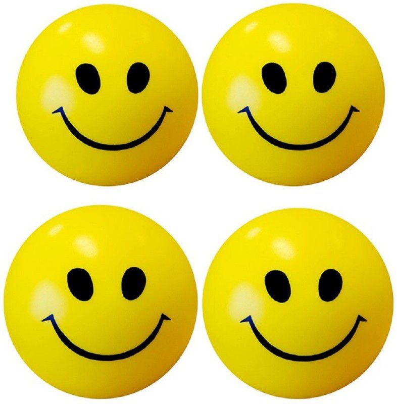 RKMG 6Pcs Stress Relief Smiley Face Squeeze Ball - 3 inch  (Yello)