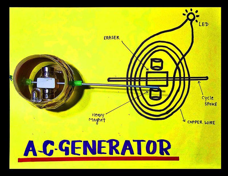 Scientrox Science Projects A C Generator  (Yellow)