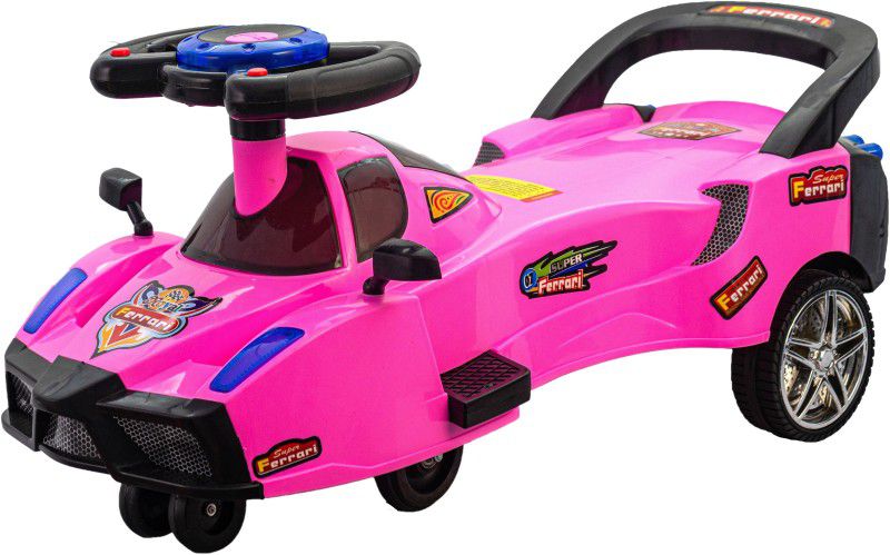 mlu Kids ride on magic Musical Car Car Non Battery Operated Ride On  (Pink, Black)