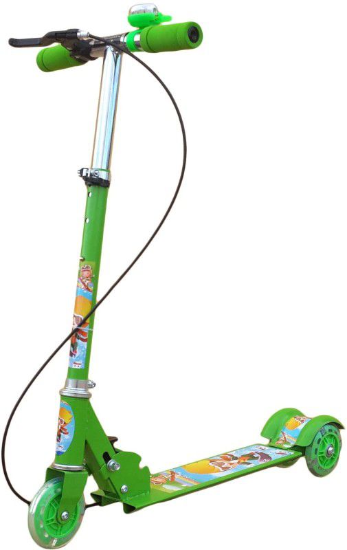 Toys spot Skating Scooter Green With Brake and Bell  (Multicolor)