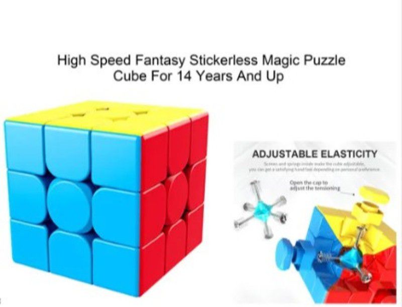 FATFISH 3*3*3 High Speed Sticker Less Magic 3D Puzzle Cube  (1 Pieces)