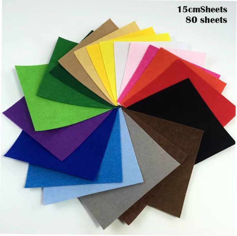SAFESEED Best Quality 80pcs Color 15Cm Size Sheets Art & Craft Paper Double Sided Sheets  (Multicolor)