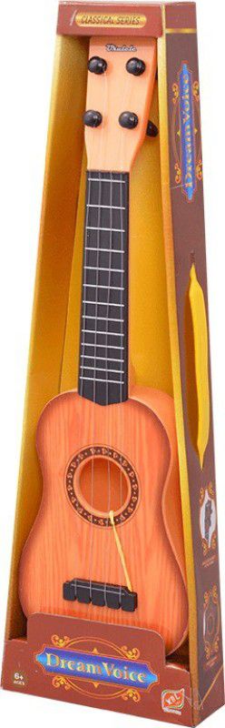 ToyGalaxy 43cm Dream Voice Children Guitar 4-String Ukulele With Adjustable Tuners toy for kids  (Brown)