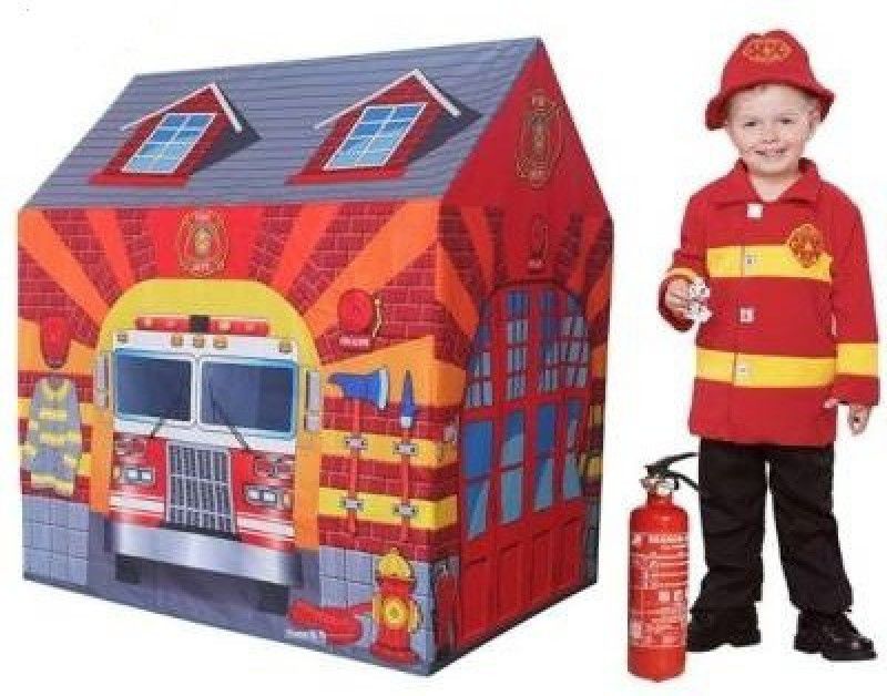 Shiv Fire Station Themed Jumbo Extremely Light Weight, Water Proof Pretend Playhouse  (Red)
