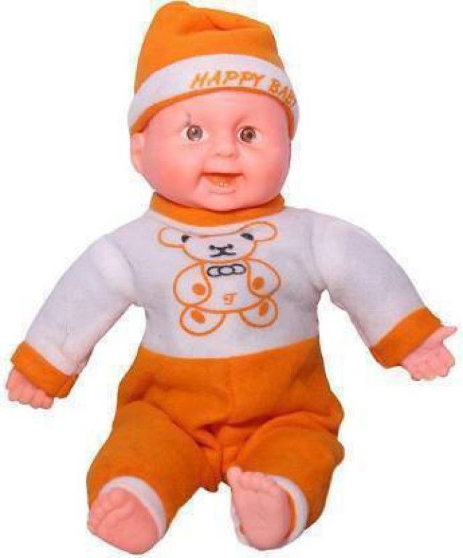 Tricolor Musical and Laughing Boy Doll (Orange, White) (Yellow)  (Multicolor)