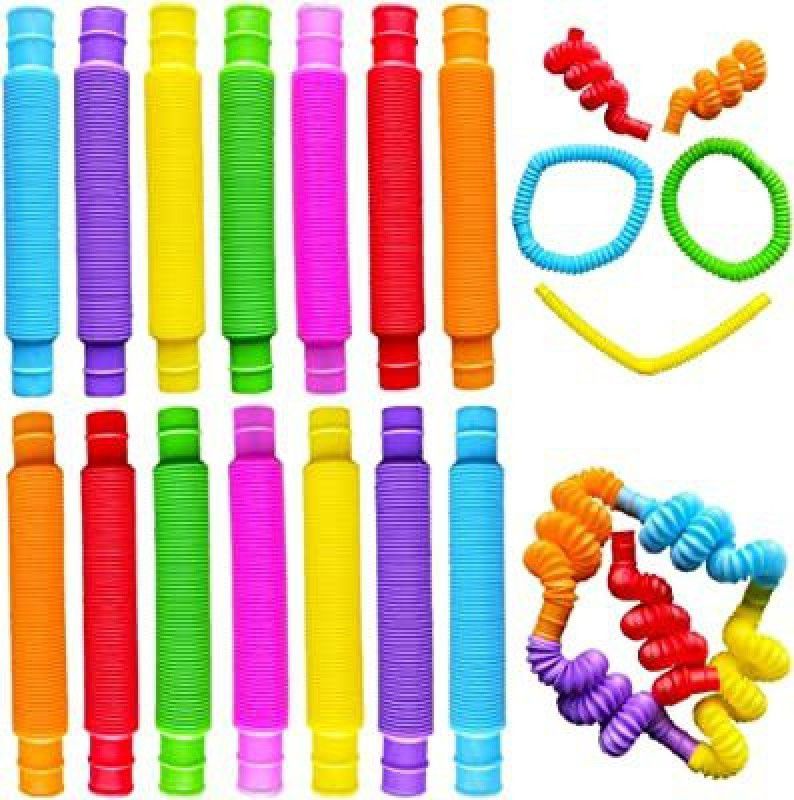 Hujai Pop Tubes Sensory Toys, Motor Skills Stocking Stuffers Toddler Toys(Pack OF 12)  (Multicolor)