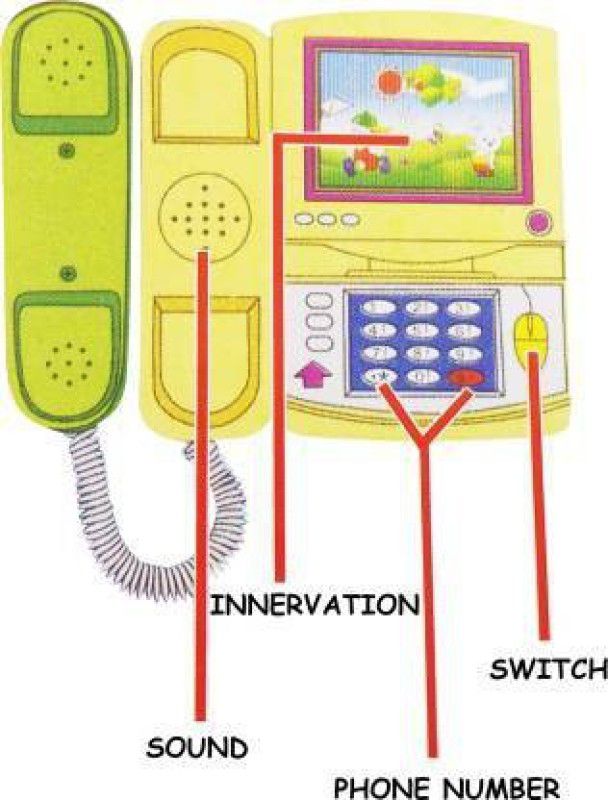 Dherik Tradworld Cartoon Telephone Musical Toy with Cartoon Moving Screen for Kids  (Multicolor)
