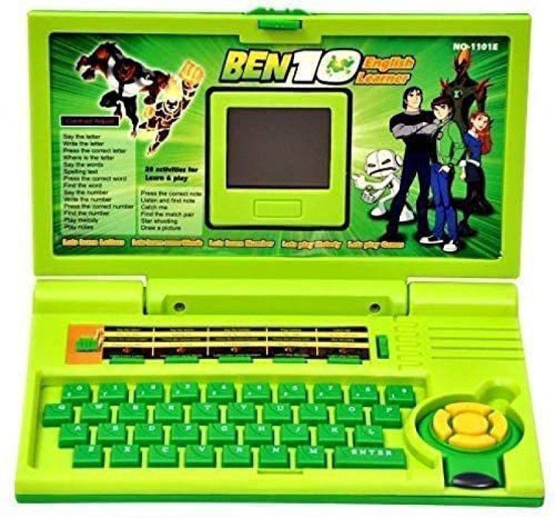 Jakas Mart Plastic laptop notebook computer toy, Green,Educational Computer ABC and 123 Learning Kids Laptop with LED Display and Music 01 (Multicolor)  (Multicolor)