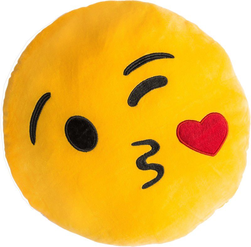 Dimpy Stuff Emoji with kiss - 25 cm  (Yellow)