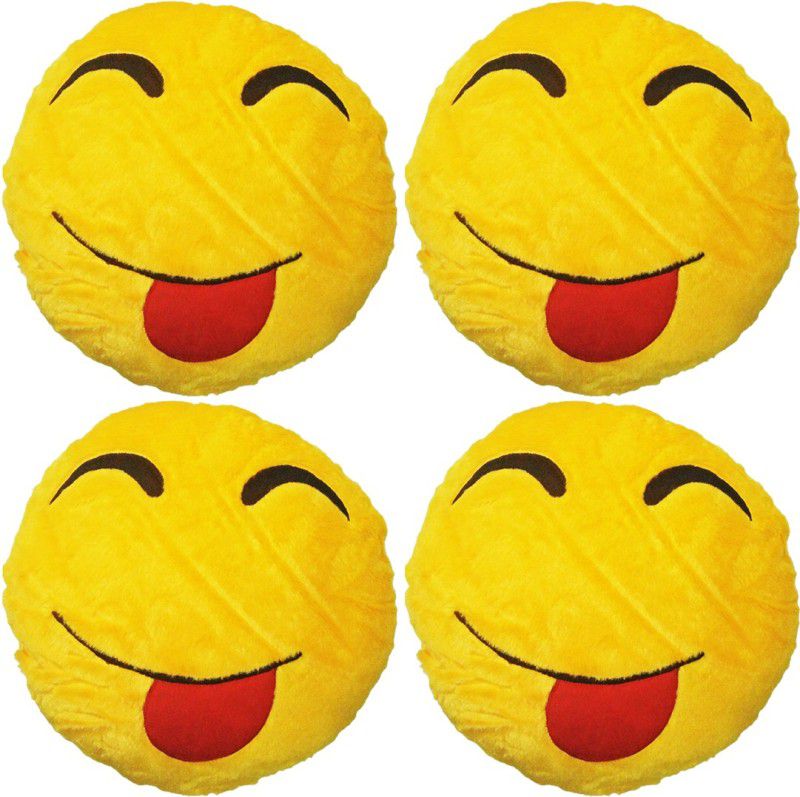 GOLDDUST VKI4xC Smiley Emoticon Decorative Cushion - 15 inch  (Multicolor)