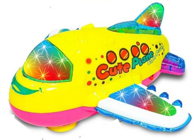 TOYICO! Electric Flash Cute Plane With Light And Sound Toy  (Multicolor)