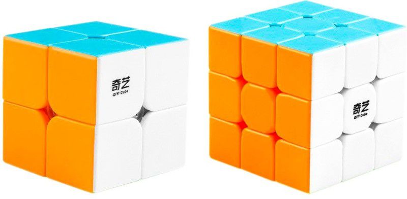 D ETERNAL Cube Combo of QiYi Qidi S 2x2 & Warrior W 3x3 high Speed Magic Cube  (2 Pieces)