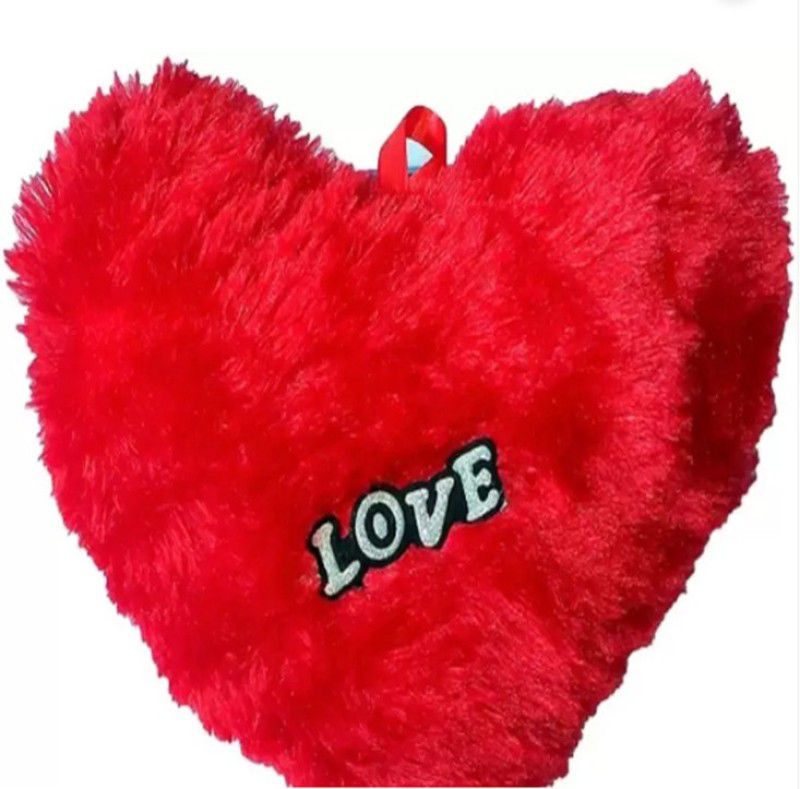 Cyrus Cotton Cushion Pack of 1 (Heart Red cushions,PILLOW) FOR ANY SPECIAL MOVEMENT - 12 inch  (Red)