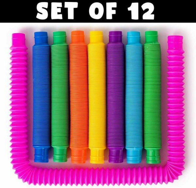 Hujai 12 pcs Pop Tubes Sensory Fidget Toy for Kids Toys Pop  (Multicolor)